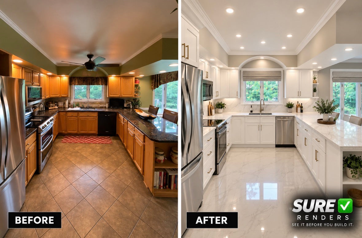 Before And After Rendering